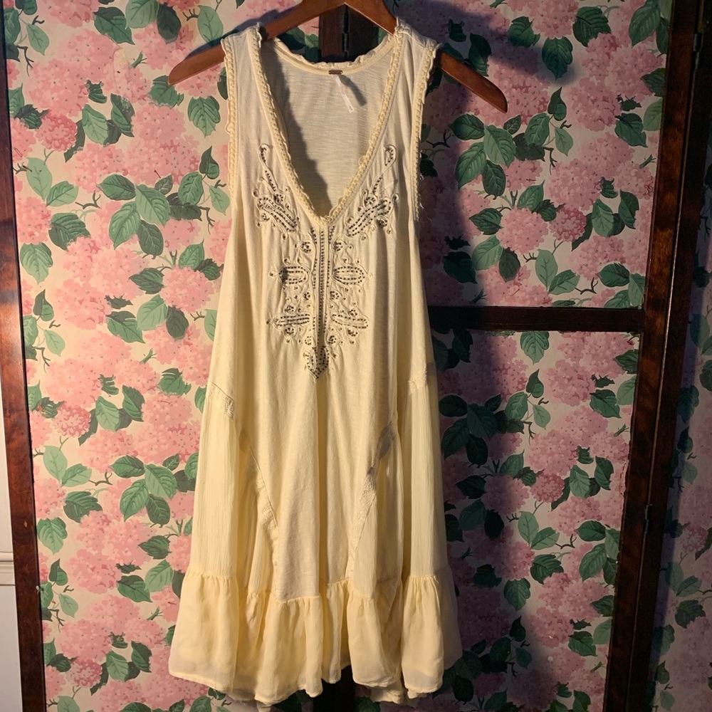 Free People White Flower Child Dress